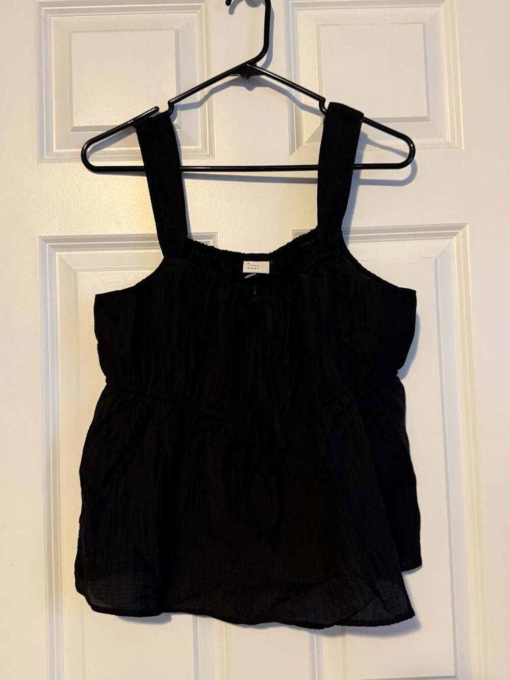A New Day Women's Sleeveless Peplum Tank Top Black Size L